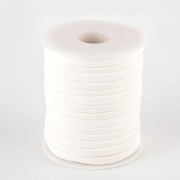 Honeyhandy Soft Nylon Cord, Flat, Creamy White, 5x3mm, about 21.87 yards(20m)/roll