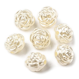 ABS Imitation Pearl Beads, Flower, 12x11mm, Hole: 2mm, 757pcs/500g