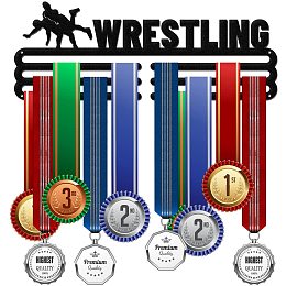 GLOBLELAND Wrestling Medal Holder Display Hanger Rack Frame for Sport Race Metal Medal Hanger for Wrestling Competitions,15.75x6Inches