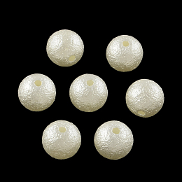 Honeyhandy Matte Round ABS Plastic Imitation Pearl Beads, Beige, 8mm, Hole: 1mm, about 2000pcs/bag