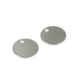 100pcs 304 Stainless Steel Blank Stamping Tag Charms Flat Round Pendants 11x8mm 