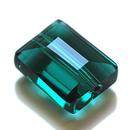 Honeyhandy Imitation Austrian Crystal Beads, Grade AAA, Faceted, Rectangle, Dark Cyan, 10x12x5.5mm, Hole: 0.9~1mm