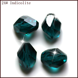 Honeyhandy Imitation Austrian Crystal Beads, Grade AAA, Faceted, Bicone, Dark Cyan, 10x13mm, Hole: 0.9~1mm