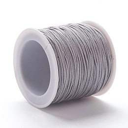 Honeyhandy Braided Nylon Thread, DIY Material for Jewelry Making, Gray, 0.8mm, 100yards/roll