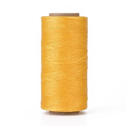 Honeyhandy Waxed Polyester Cord, Micro Macrame Cord, Waxed Sewing Thread, Flat, Goldenrod, 0.8mm, about 284.33 yards(260m)/roll