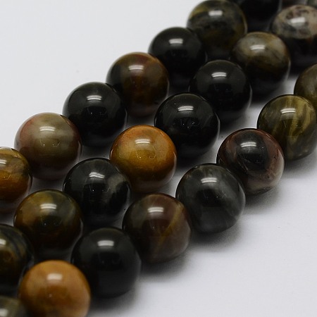 Arricraft Natural Petrified Wood Bead Strands, Round, 8mm, Hole: 1mm, about 47pcs/strand, 14.9 inches(38cm)