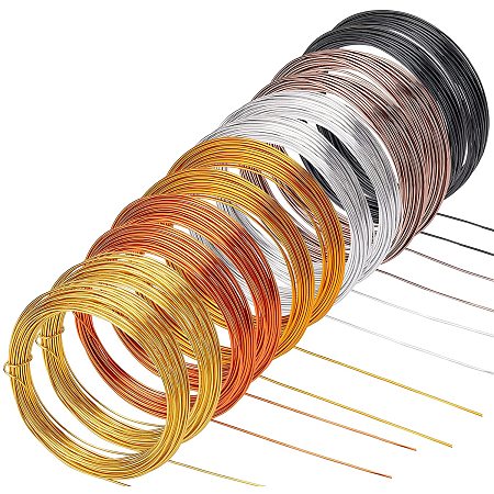 Pandahall Elite 18 Guage Aluminum Craft Wire 6 Color Flexible Metal Wire 12 Rolls Colored Aluminum Wire Tarnish Resistant Beading Wire for Jewelry Making Beading Artistic Work, 120m/393 Feet in Total