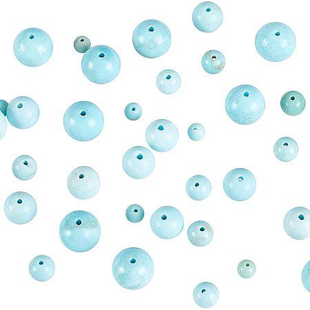 CHGCRAFT 120Pcs 4 Sizes Natural Blue Howlite Beads Natural Beads Stone Gemstone Round Loose Energy Healing Beads for Jewelry Making