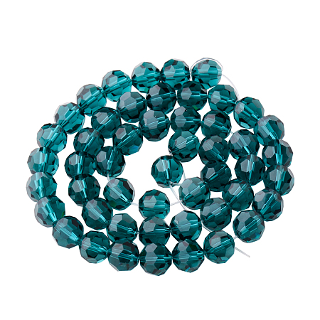 PandaHall Elite 1 Bag of 45pcs Assorted Faceted Round Crystal Glass Beads Imitation Austrian Crystal Bead Strands Diameter 8mm Emerald