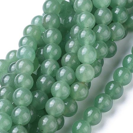 Honeyhandy Natural Green Aventurine Beads Strands, Round, 8mm, Hole: 1mm, 15~16 inch