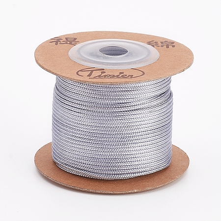 Honeyhandy Nylon Cords, String Threads Cords, Round, Light Grey, 1.5mm, about 25m/roll
