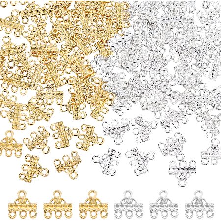 Arricraft 100 Pcs Chandelier Earring Charm, Earring Component Links Alloy Links Connectors for Jewelry Making Necklace Bracelet and Crafting(Platinum & Golden)