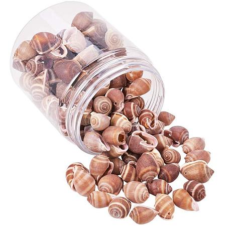 PandaHall Elite 110 pcs Tiny Sea Shell Ocean Beach Spiral Seashells Craft Charms for Candle Making Home Decoration Beach Theme Party Wedding Decor Fish Tank and Vase Filler(1mm Hole)