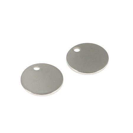 NBEADS 300 Pcs 304 Stainless Steel Blank Stamping Tags Charm Pendants Flat Round Charms for Bracelet Necklace Making