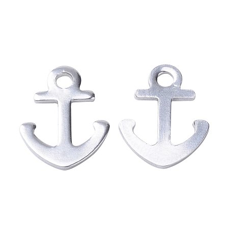NBEADS 200pcs Stainless Steel Anchor Pendants Charms Pendants 14x10.5mm for Crafting Jewelry Making Accessory