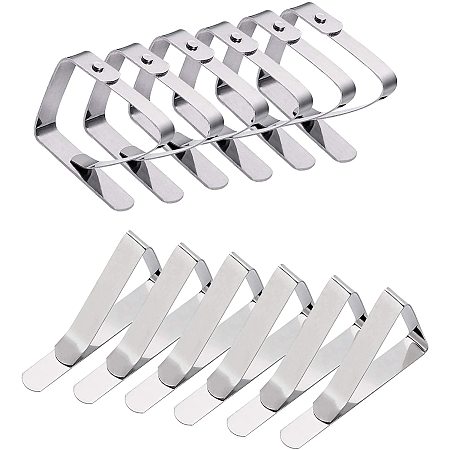 PandaHall Elite 20pcs Tablecloth Clips, Picnic Table Clip, Outdoor Indoor Tablecloth Clips, Strong Table Cover Clamps Stainless Steel Tablecloth Clips Cloth Holders for Party, Camping, Wedding