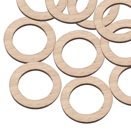 ARRICRAFT 200pcs 30mm Round Wood Linking Rings Wooden Discs Beads Crafts for Earring Pendant Jewelry DIY Craft Making, Wheat Color