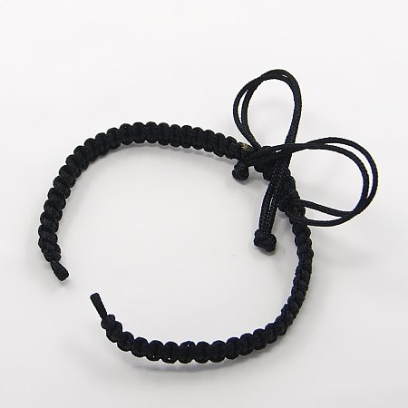 Honeyhandy Braided Nylon Cord for DIY Bracelet Making, Black, 145~155x5x2mm