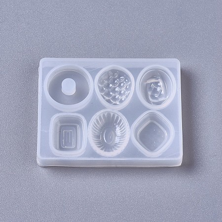 Honeyhandy Silicone Molds, Resin Casting Molds, For UV Resin, Epoxy Resin Jewelry Making, Candy, White, 48x37x6mm
