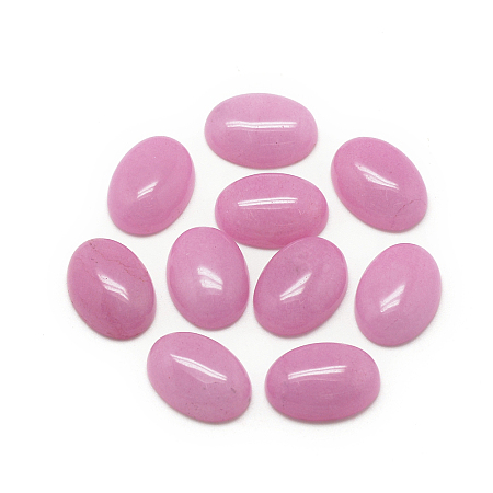 Honeyhandy Natural White Jade Cabochons, Dyed, Oval, Violet, 18x13x5mm