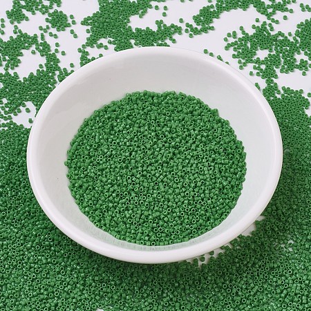 MIYUKI® Delica Beads, Cylinder, Japanese Seed Beads, 11/0, (DB0724) Opaque Green, 1.3x1.6mm, Hole: 0.8mm; about 2000pcs/10g