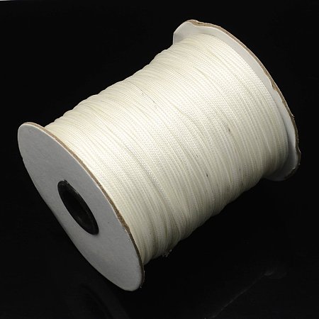 NBEADS 1 Roll 100 Yards 2mm White Beading Cords and Threads Crafting Cord Korean Waxed Polyester Thread for Jewelry Making Bracelet