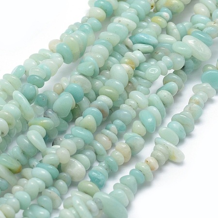 Arricraft Natural Amazonite Beads Strands, Chip, 5~8mm, Hole: 1mm, about 33 inches(84cm)