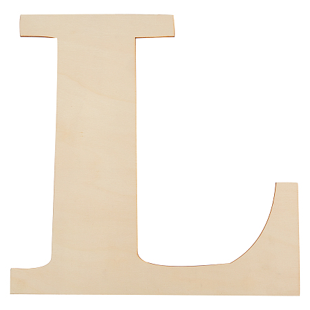 CREATCABIN Unfinished Wood Shape, Customizable, Letter, Letter.L, 29.9x29.9x0.2cm