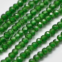 ARRICRAFT Synthetic Gemstone Beads Strands, Imitation Emerald, Faceted, Round, Green, 3.5mm, Hole: 1mm, about 106pcs/strand, 15 inches