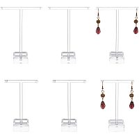 FINGERINSPIRE 6Pcs Acrylic Earrings Stand Holder T-Shape with Two Holes Ear Studs Display Rack Jewelry Organizer Earring Retail Display Photography Props Clear 2 Sizes (Heights: 4.3inch & 3.5inch)