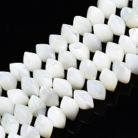 Natural Trochid Shell/Trochus Shell Bead Strands, Bleach, Rondelle, White, 6x3.5mm, Hole: 1mm, about 106pcs/strand, 15.16 inch(38.5cm)