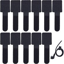 GORGECRAFT 40Pcs Adhesive Wire Organizer Nylon Hook and Loop Tape Wire Organizers Adjustable Universal Cord Wrapper Cable Holder Clip for Kitchen Appliances Coffee Maker Pressure Cooker (Black)