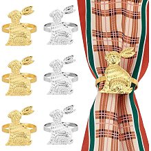 UNICRAFTALE 6pcs 2 Colors Tibetan Rabbit Iron Napkin Rings Inner 40mm Service Holder Household Metal Napkin Holder Adornment for Wedding Thanksgiving Holidays Fall Dinner Decor Favor