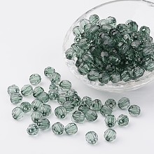 Honeyhandy Transparent Acrylic Beads, Faceted, Round, Azure, 8mm, Hole: 1.5mm, about 1800pcs/500g