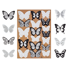 Honeyhandy CHGCRAFT PVC Wall Stickers, with Glue Stickers, for Home Living Room Bedroom Decoration, 3D Butterfly, Colorful, Butterfly: 3.7~6.7x5~7.5cm, 18pcs/set