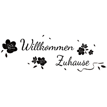 SUPERDANT Welcome Home Vinyl Wall Stickers German Decal Saying Willkommen Zuhause Wall Art Sticker Welcome Wall Decals for Front Door Wall Decoration 12.8"x30.71"