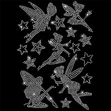 NBEADS Bling Rhinestone Sticker, Crystal Car Decal Iron on Appliques Gemstone Border Sticker Glass Hotfix Rhinestone for Art Craft Clothing Car Window Laptop Decor, Fairy/Stars