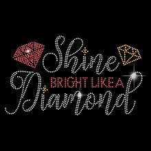 SUPERDANT Iron on Rhinestones Heat Transfer Design Shine Bright Like A Diamond Girl's Costume T-Shirt Crystal Heat Transfer