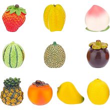 NBEADS 10 Pcs 10 Styles Artificial Fruits, Assorted Resin Fruit Display Decoration Fake Fruit Decor for Home Kitchen Party Photography Prop Wedding Decoration