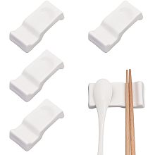 CHGCRAFT 4Pcs Ceramics Chopsticks Rests Spoon Stand Fork Holder for Chopsticks Home Decoration