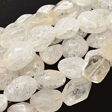 Honeyhandy Natural Quartz Crystal Nuggets Bead Strands, Tumbled Stone, 13~18x10~13mm, Hole: 1mm, 1mm, about 21~26pcs/strand, 15.74 inch