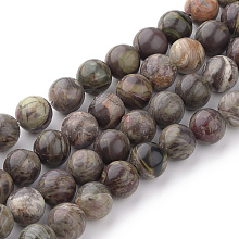 Honeyhandy Natural Flower Agate Beads Strands, Round, Dyed, 6~6.5mm, Hole: 1mm, about 63pcs/strand, 15.5 inch