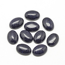 Honeyhandy Synthetic Blue Goldstone Cabochons, Dyed, Oval, 14x10x6mm