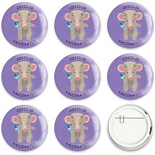 GLOBLELAND 9 Pcs Vaccine Button Pins I Got Vaccinated Covid-19 Buttons Elephant Pattern for Men's/Women's Brooches or Doctors, Nurses, Hospitals, 2-1/4 Inch