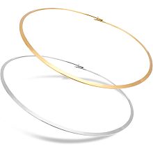 UNICRAFTALE 2pcs 2 Colors Stainless Steel Wire Wrap Collar Necklaces Hypoallergenic Necklace Metal Open Choker Chunky Necklace for Women