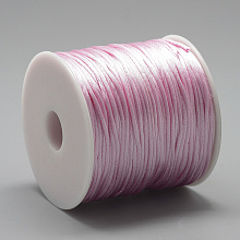 Honeyhandy Nylon Thread, Rattail Satin Cord, Pearl Pink, about 1mm, about 76.55 yards(70m)/roll