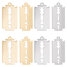 UNICRAFTALE 12Pcs 2 Colors Razor Blade Pendant 201 Stainless Steel Pendant Razor Blade Necklace Charms Blade Tag Pendant Punk Rock Jewelry Pendant Earring Pendants for Jewelry Making