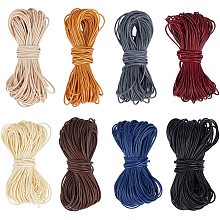 PandaHall Elite 1mm 120m/131.2 Yard Waxed Polyester Cord Flat Waxed String Wax Cord Beading Thread for Friendship Valentine's Macrame Bracelets Necklace Jewelry Making, 8 Assorted Colors