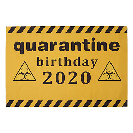 Gorgecraft 2020 Quarantine Birthday Decorations, Vinyl Photo Cloth Fabric, for DIY Quarantine Birthday Party, Gold, 120x80cm