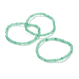 Honeyhandy Natural Green Aventurine Beaded Stretch Bracelets, Round, Beads: 4~5mm, Inner Diameter: 2-1/4 inch(5.65cm)